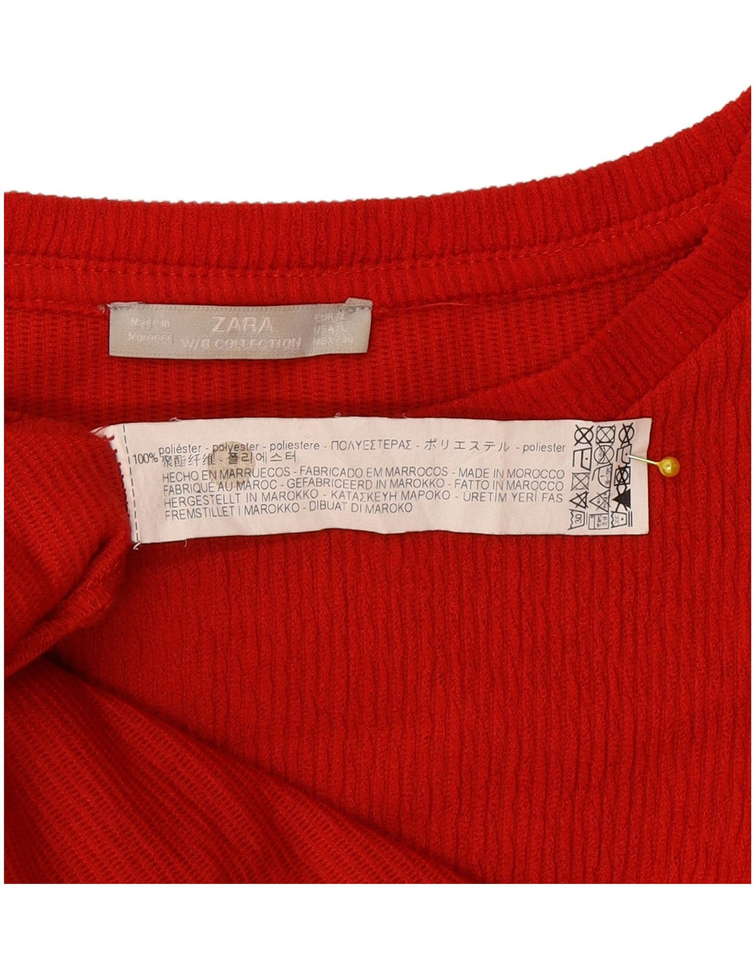 Женское платье-палатка оверсайз с длинными рукавами Zara UK 16, большой красный полиэстер
