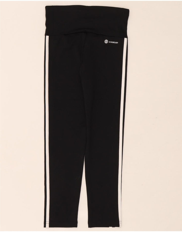 Леггинсы Adidas Aeroready для девочек 9-10 лет, черный полиэстер