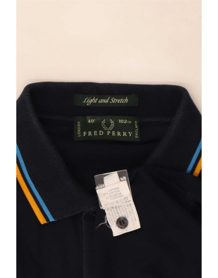 Мужская рубашка-поло Fred Perry среднего размера, темно-синяя полоска, хлопок