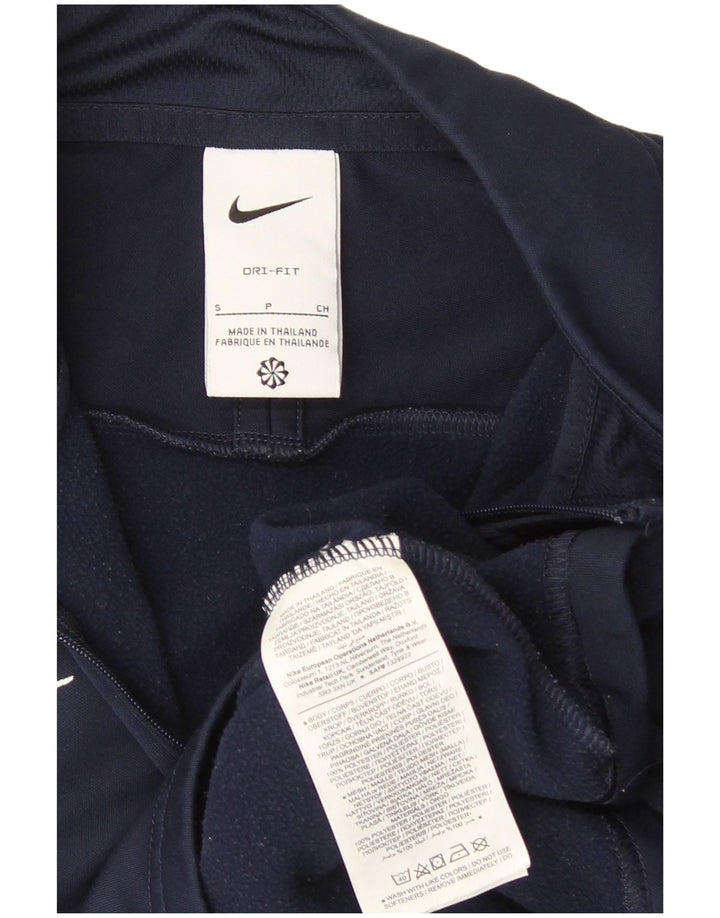 Мужской пуловер Nike Dri Fit в спортивном стиле, маленький темно-синий с цветными блоками