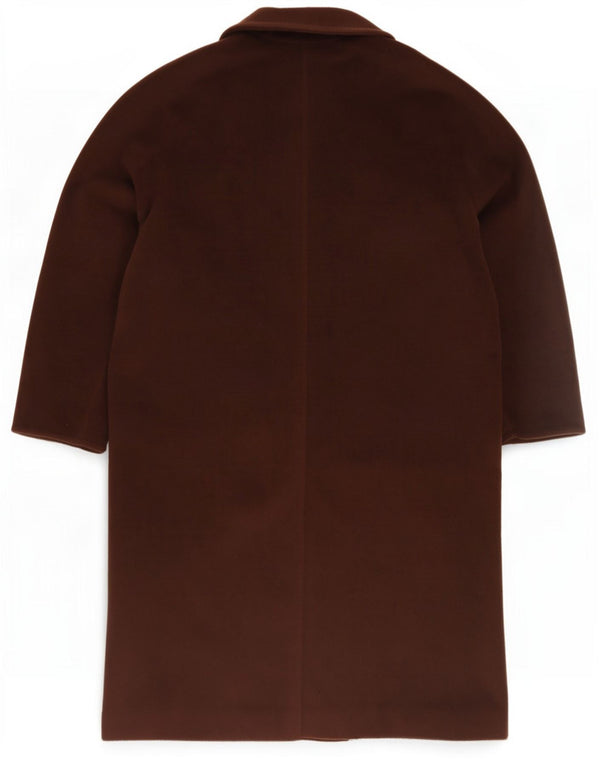 Max Mara Женское двубортное пальто оверсайз UK 14, большое коричневое