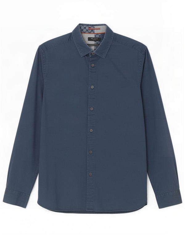 Мужская рубашка Ted Baker, размер 5 XL, темно-синий хлопок