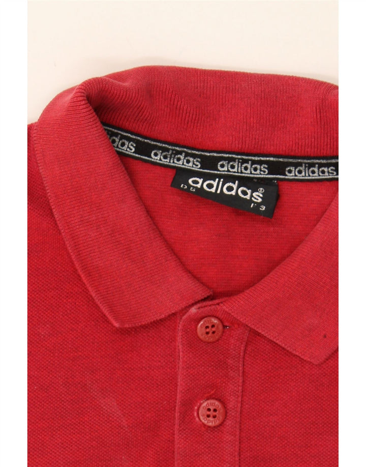 ADIDAS Mens Polo Shirt Medium Red Cotton Vintage Adidas and Second-Hand Adidas from Messina Hembry 
