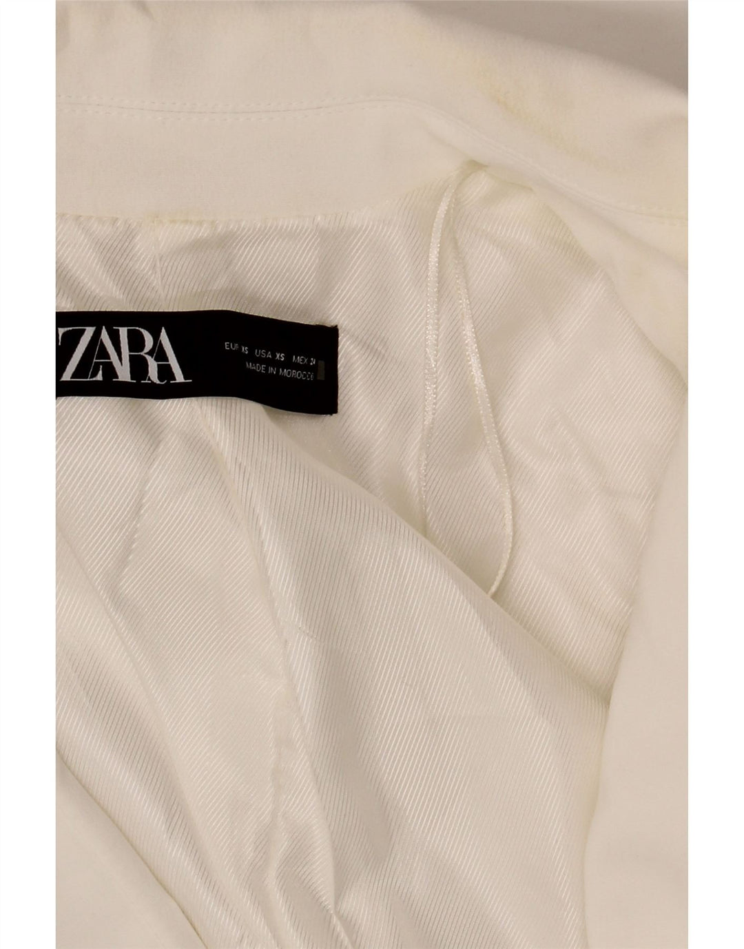 Женский открытый пиджак большого размера Zara UK 6 XS, белый полиэстер