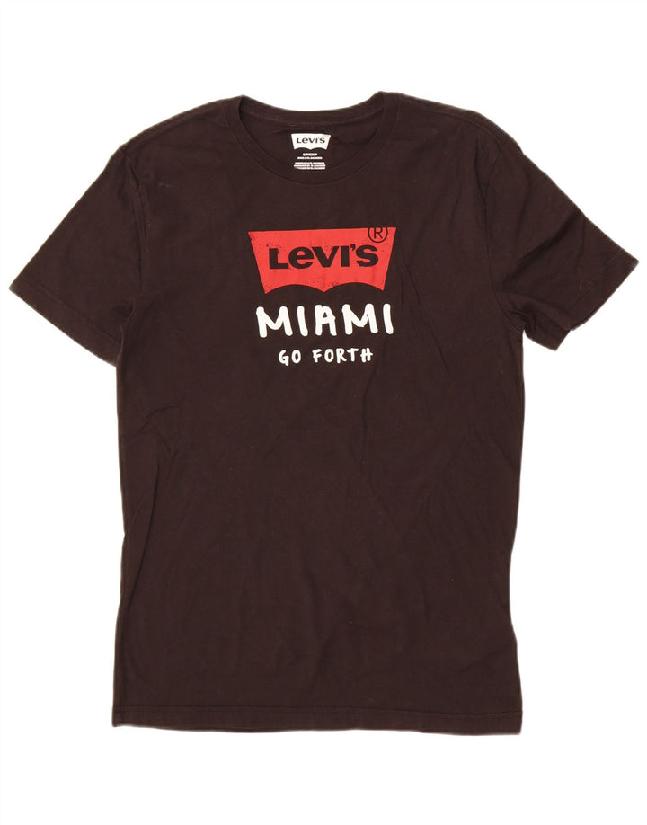 Мужская футболка с рисунком Levi's Miami, маленький черный хлопковый топ
