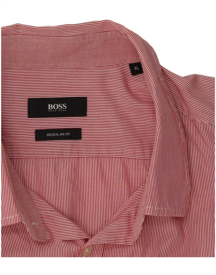 Мужская рубашка стандартного кроя Hugo Boss XL в красную полоску