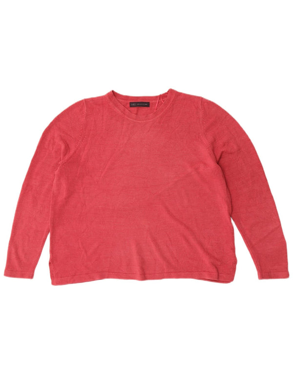 Женский джемпер с вырезом «лодочка» Marks & Spencer UK 18 XL, красный акрил