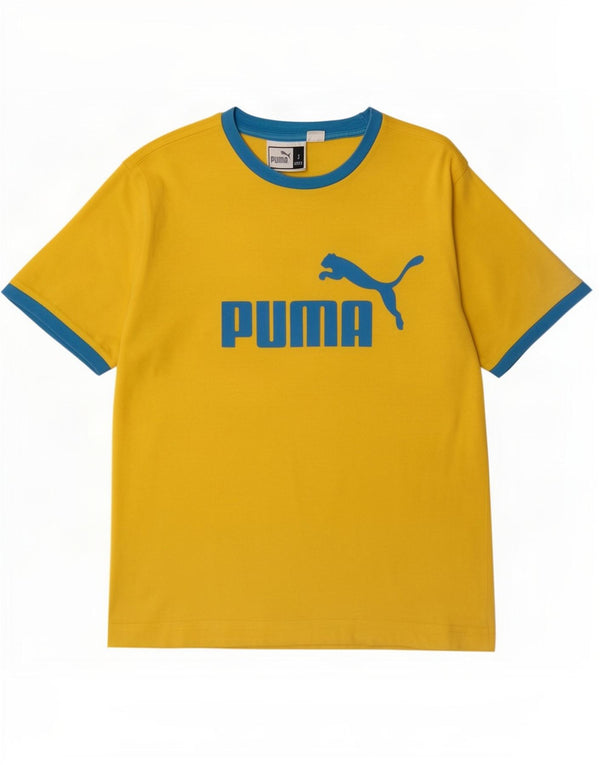 Мужская футболка с рисунком Puma, маленькая, желтая