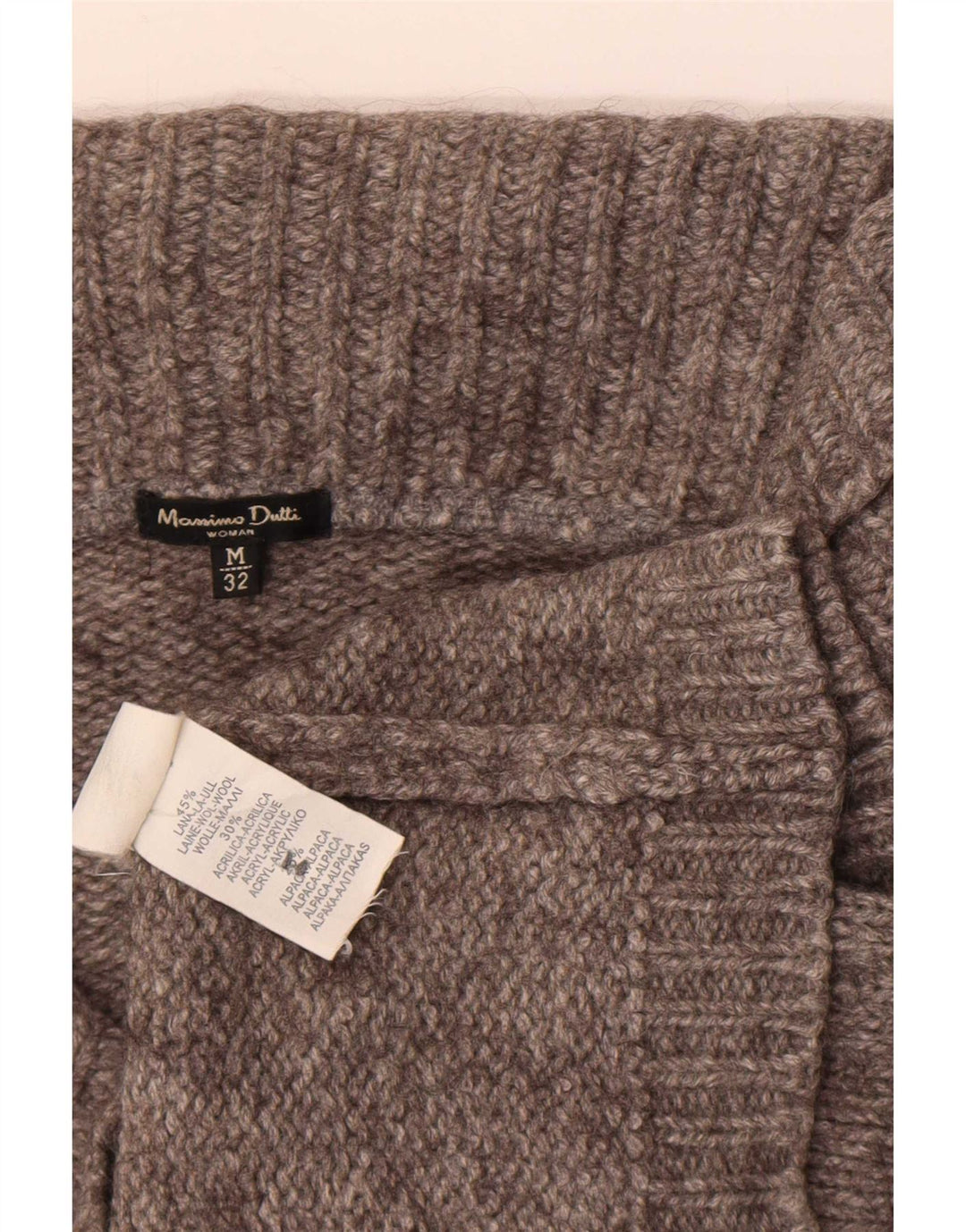 Женский укороченный кардиган Massimo Dutti UK 12, шерсть среднего серого цвета