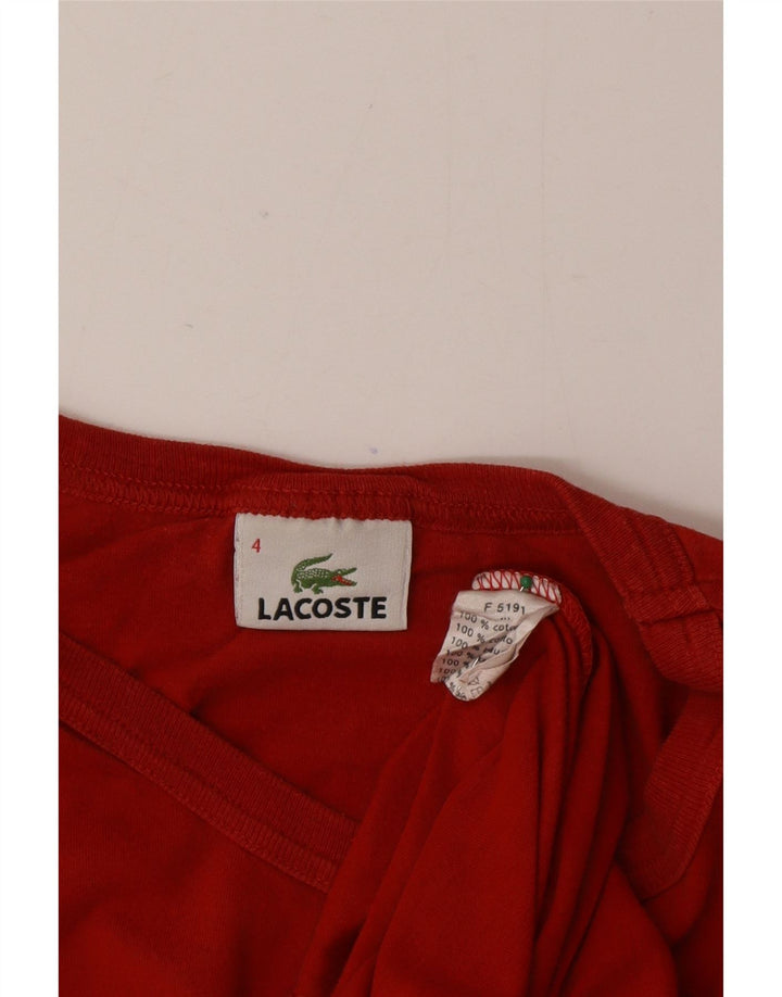 Мужская футболка Lacoste, размер 4, средний красный хлопок