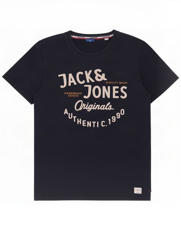Мужская футболка с рисунком Jack & Jones Топ XL Темно-синий хлопок