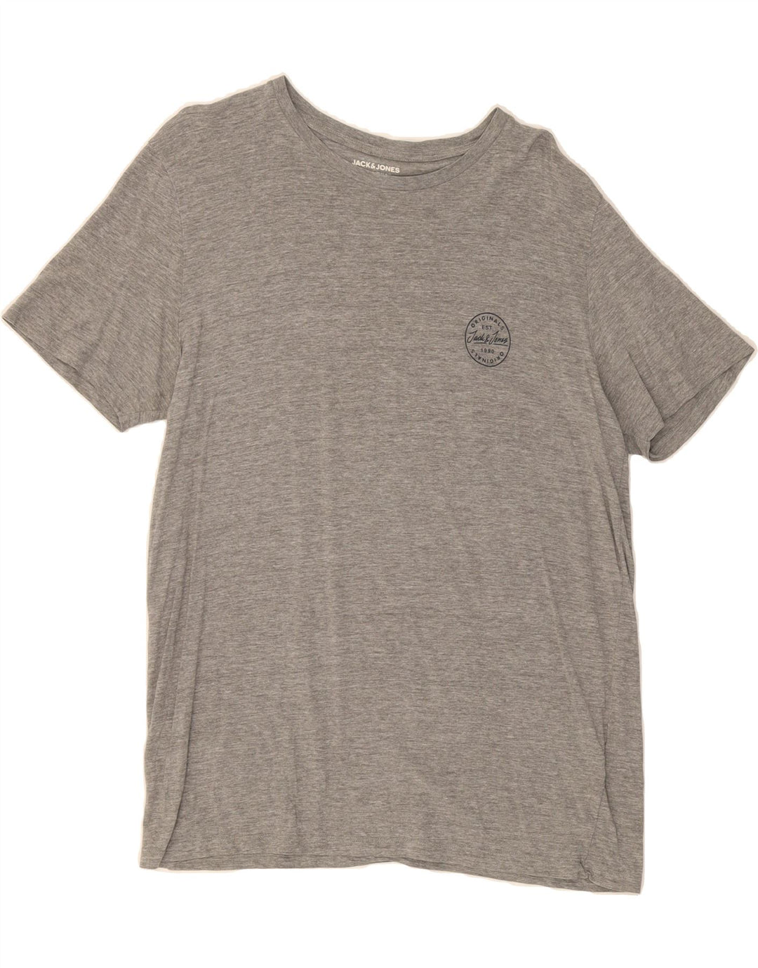 JACK & JONES Mens T-Shirt Top XL Grey Cotton Vintage Jack & Jones and Second-Hand Jack & Jones from Messina Hembry 