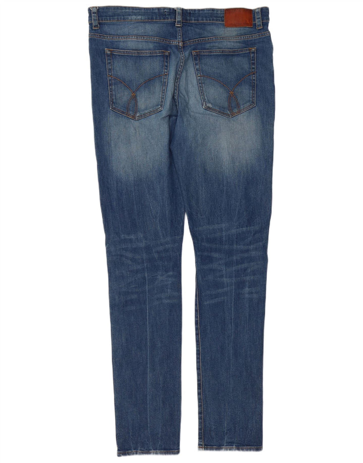Мужские узкие джинсы Calvin Klein W38 L34 синие, хлопок