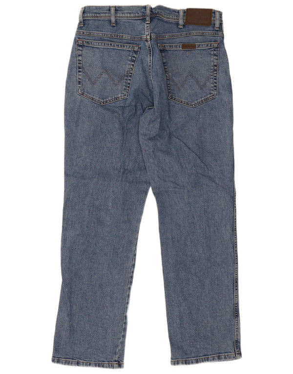 Мужские прямые джинсы Wrangler стандартного кроя W34 L30, синие, хлопок