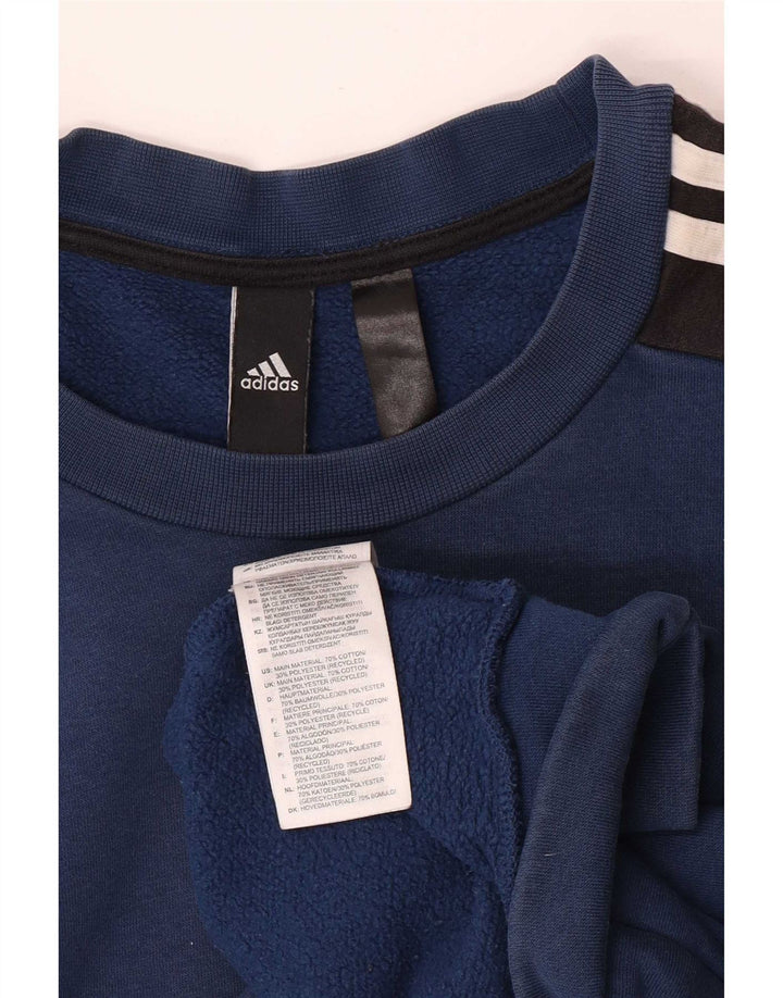 Мужской свитшот Adidas, джемпер, средний синий, хлопок с цветными блоками