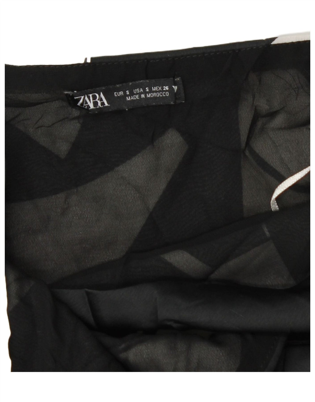 Женский мини-сарафан Zara UK 8, маленький черный с геометрическим узором