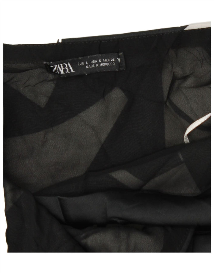 Женский мини-сарафан Zara UK 8, маленький черный с геометрическим узором