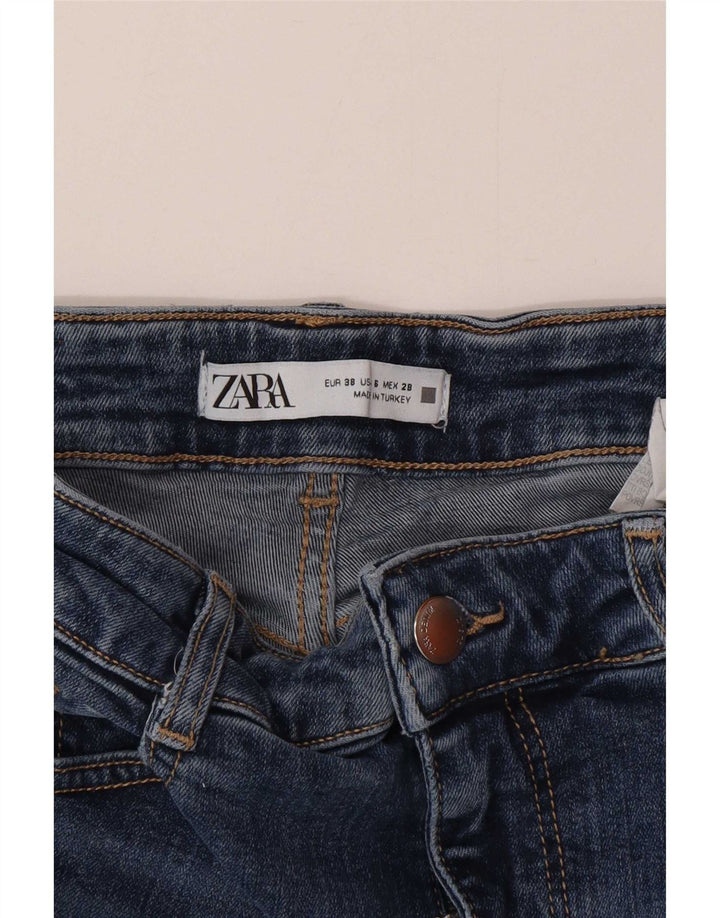 Женские расклешенные джинсы Zara EU 38, маленькие W28 L32, синие, хлопок