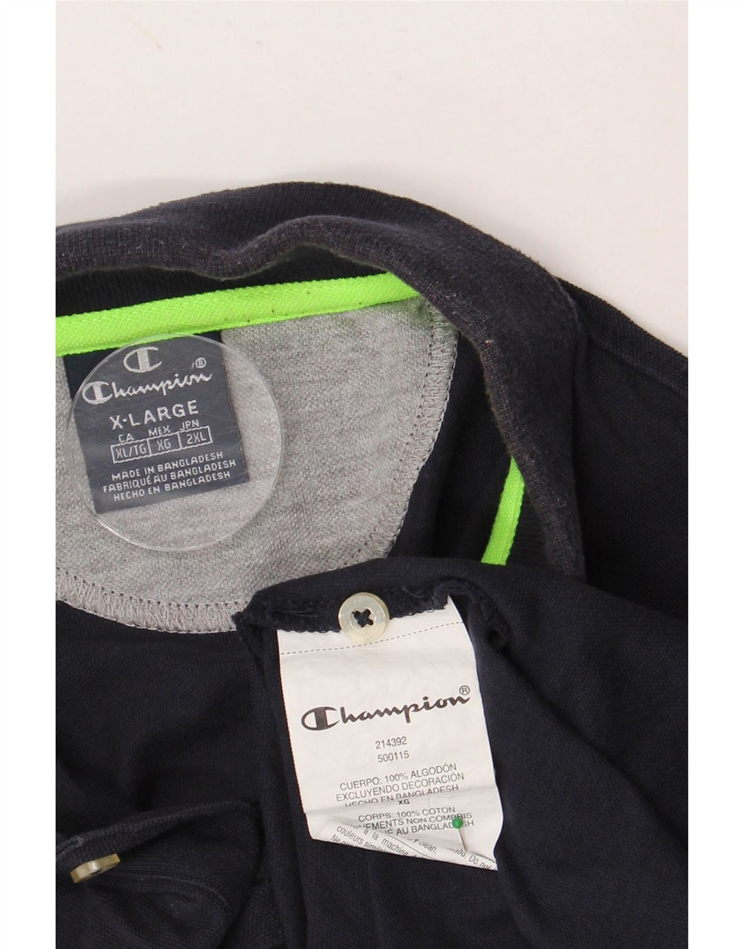 Мужская рубашка-поло CHAMPION XL, темно-синяя, хлопок