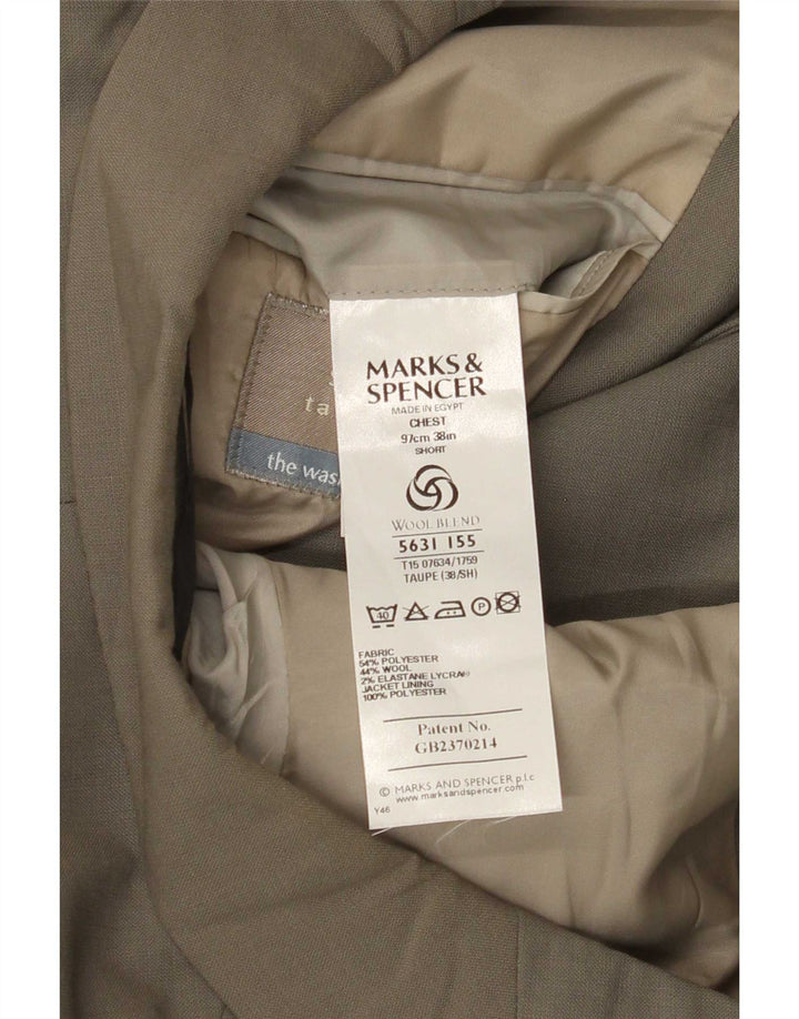 Мужской короткий пиджак с 3 пуговицами Marks & Spencer UK 38, средний хаки