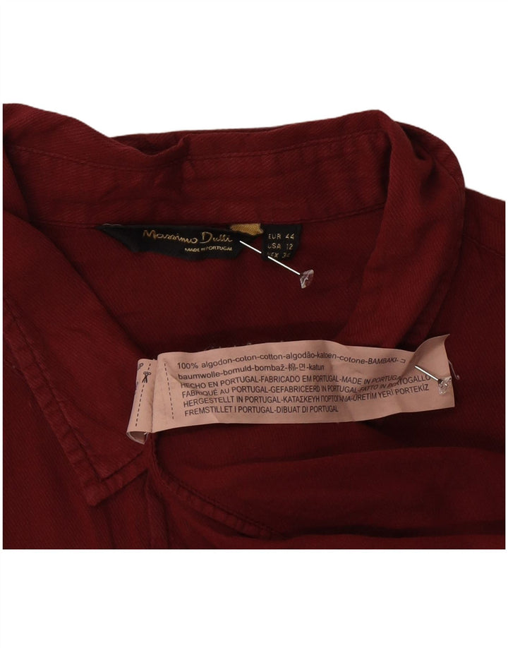 Женская рубашка Massimo Dutti EU 44 XL бордовый хлопок