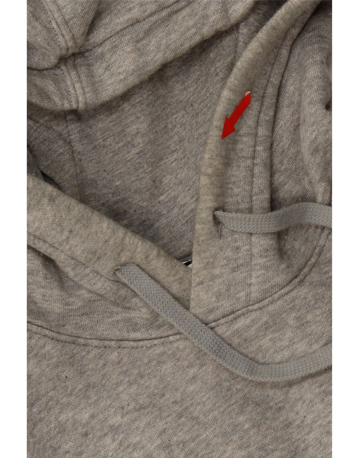 Мужской джемпер с капюшоном с графическим рисунком Nike, хлопковый джемпер среднего серого цвета с крапинками