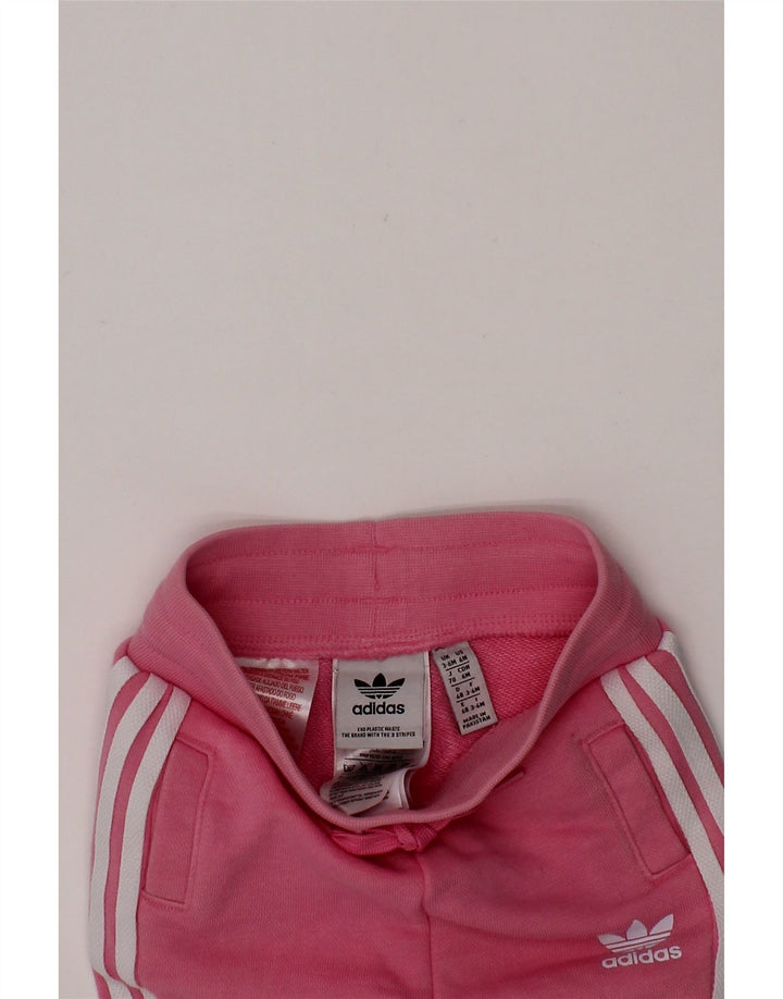 ADIDAS Baby Girls Joggers Tracksuit Trousers 3-6 Months Pink Cotton Vintage Adidas and Second-Hand Adidas from Messina Hembry 