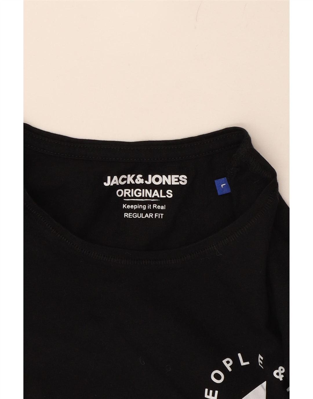 JACK & JONES Mens Regular Fit T-Shirt Top Large Black Cotton Vintage Jack & Jones and Second-Hand Jack & Jones from Messina Hembry 
