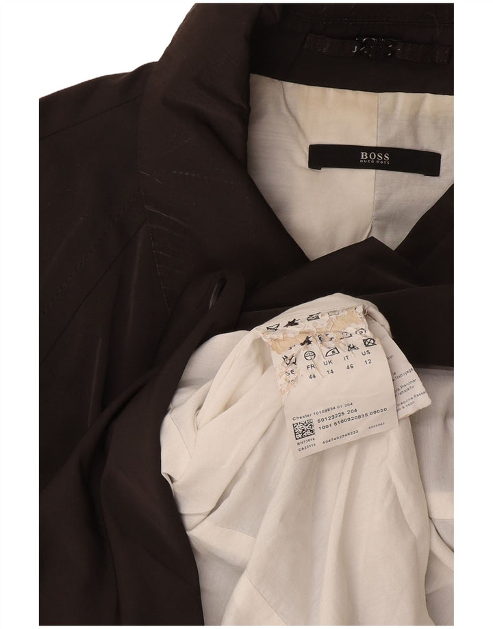 Женский тренч Hugo Boss UK 14, полиэстер среднего серого цвета