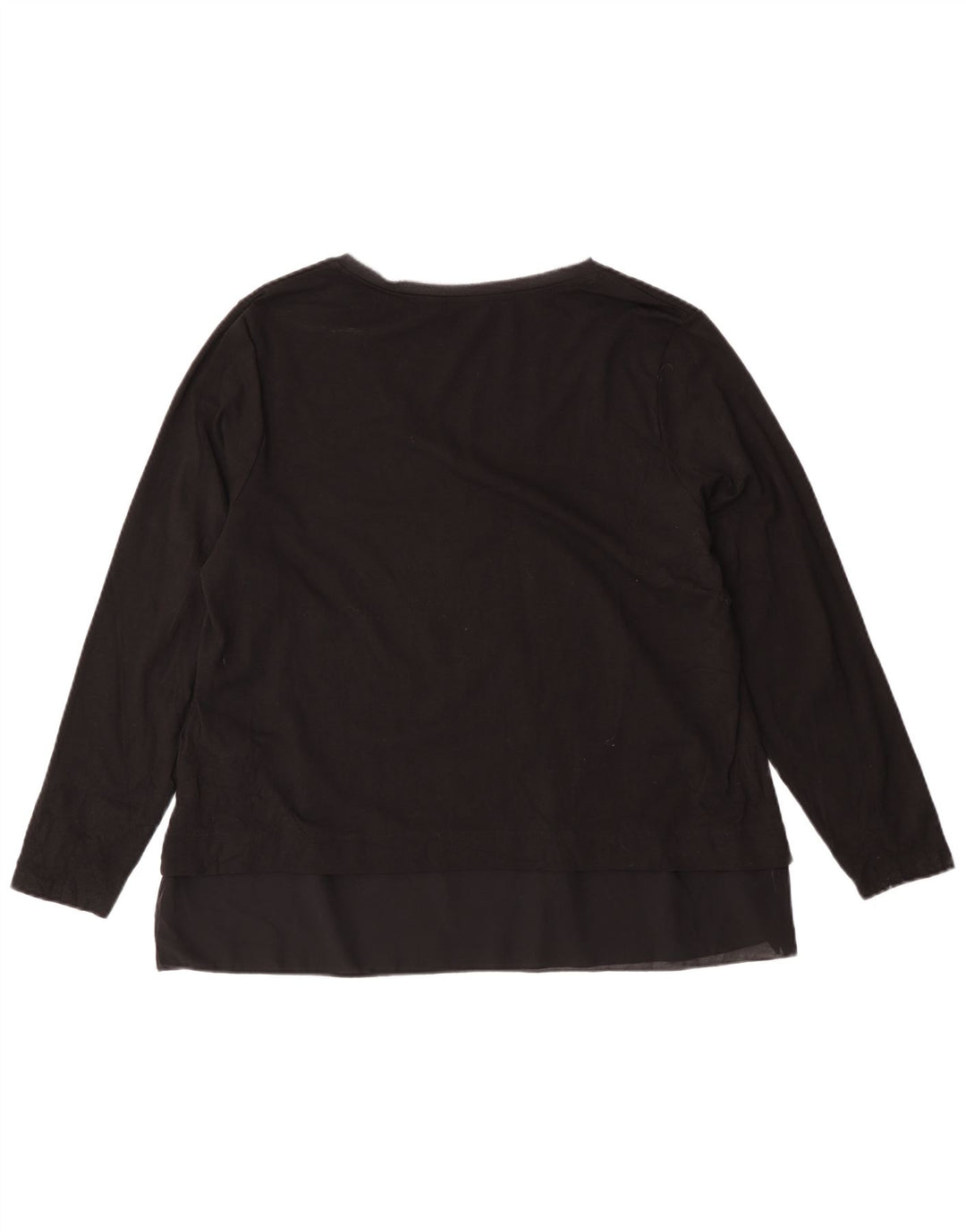 Женский топ Fiorella Rubino с длинным рукавом и графикой, Великобритания 14, средний черный хлопок