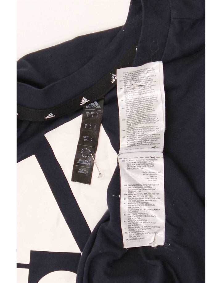 Adidas Мужская футболка с рисунком Aeroready Top Small Темно-синий полиэстер