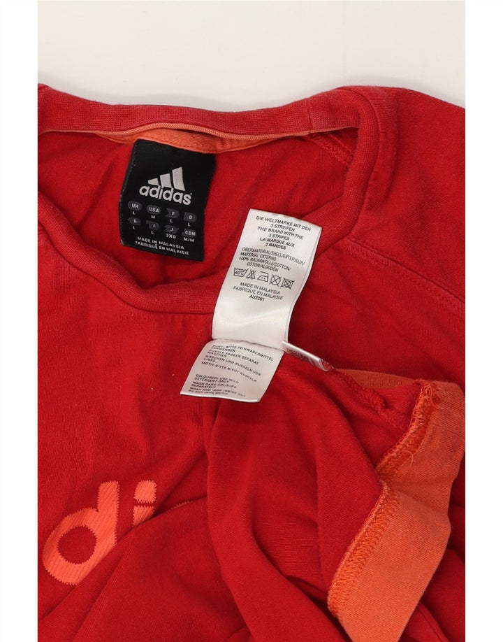 Мужская футболка с рисунком ADIDAS, большой красный хлопок