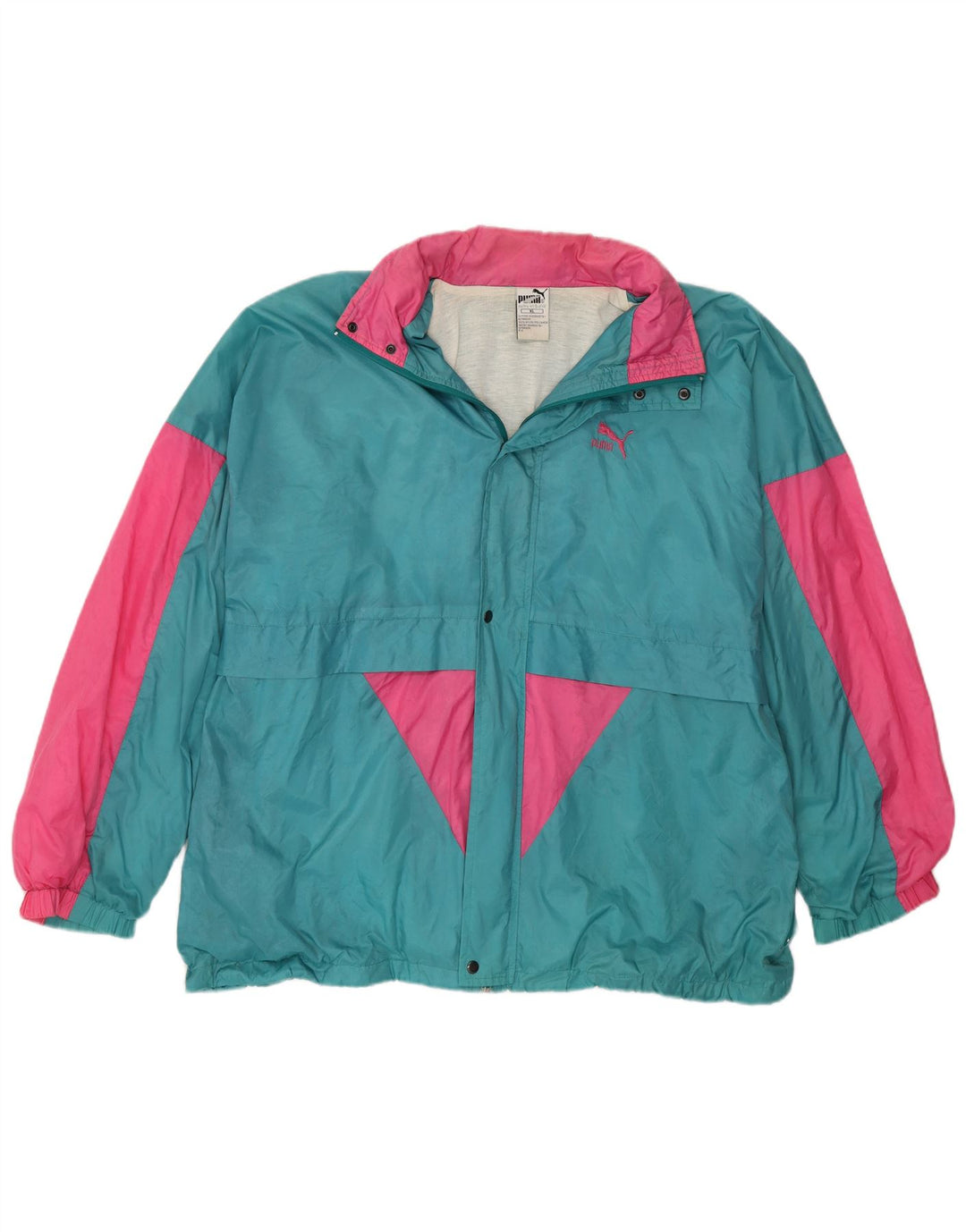 Мужская дождевик с капюшоном PUMA UK 42 XL, синяя, нейлон с цветными блоками