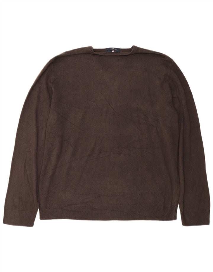 MARKS & SPENCER Mens Blue Harbour V-Neck Jumper Sweater 2XL Grey Acrylic