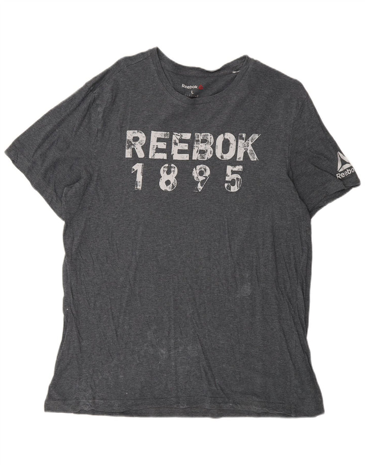 Мужская футболка с рисунком Reebok, большая, серая