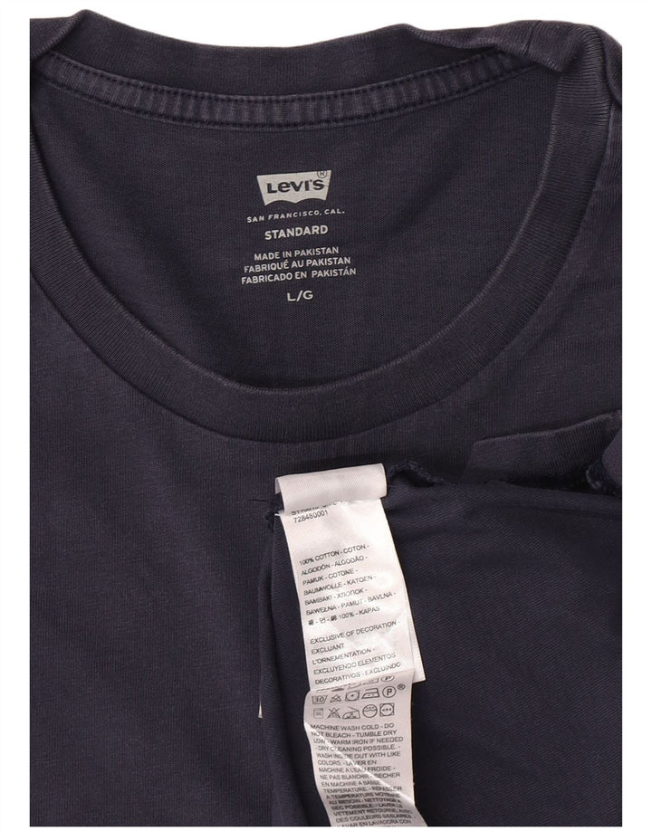 Мужской стандартный топ Levi's с длинным рукавом, темно-синий, большой размер, хлопок