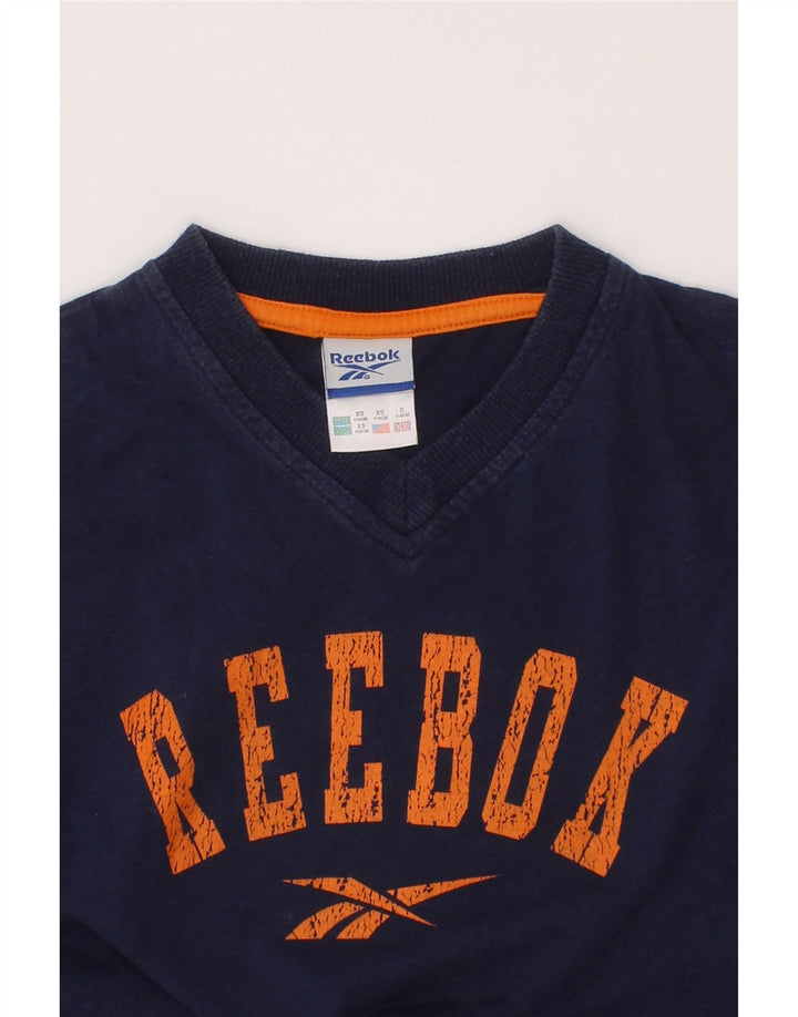 Футболка с рисунком Reebok для мальчиков 5–6 лет, темно-синяя