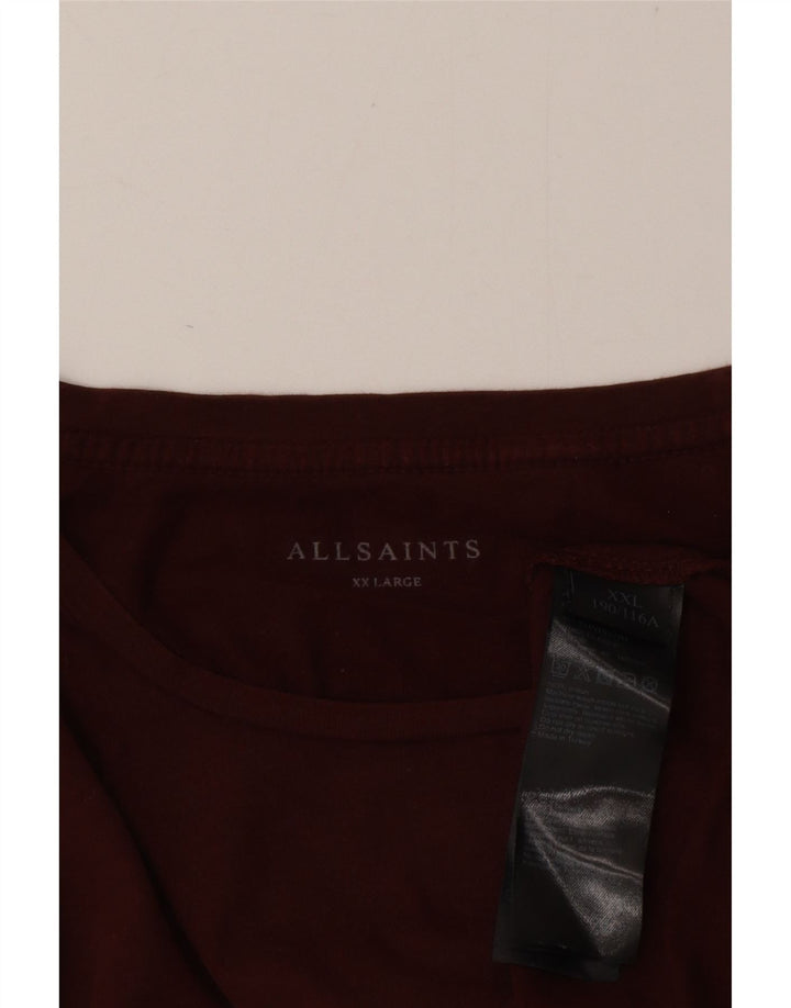 Мужской топ All Saints с длинным рукавом 2XL, коричневый хлопок