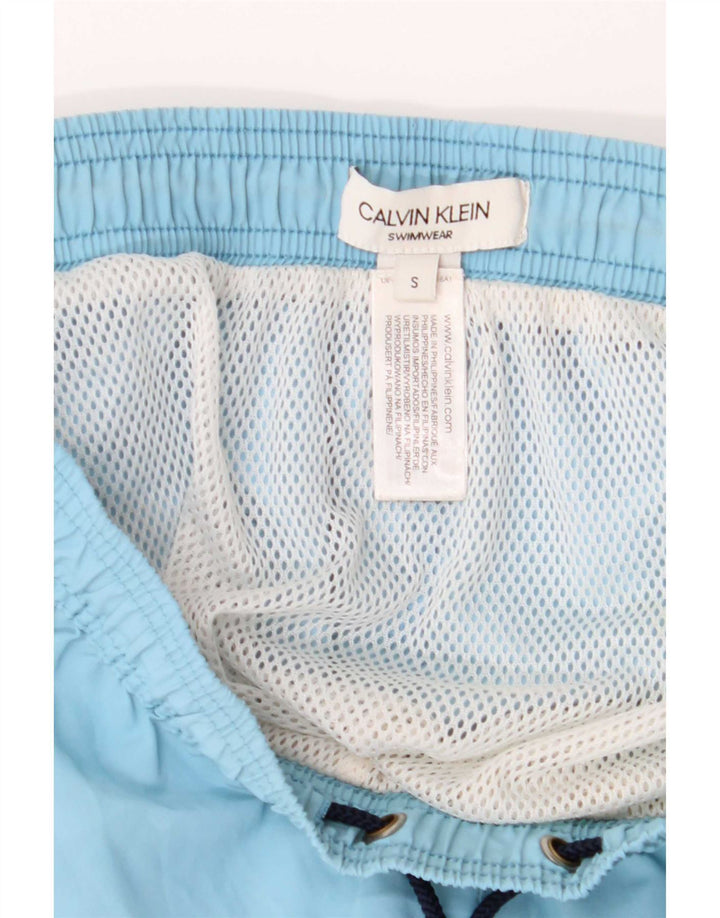 Calvin Klein Мужские шорты для плавания с рисунком, маленькие синие, полиэстер с цветными блоками