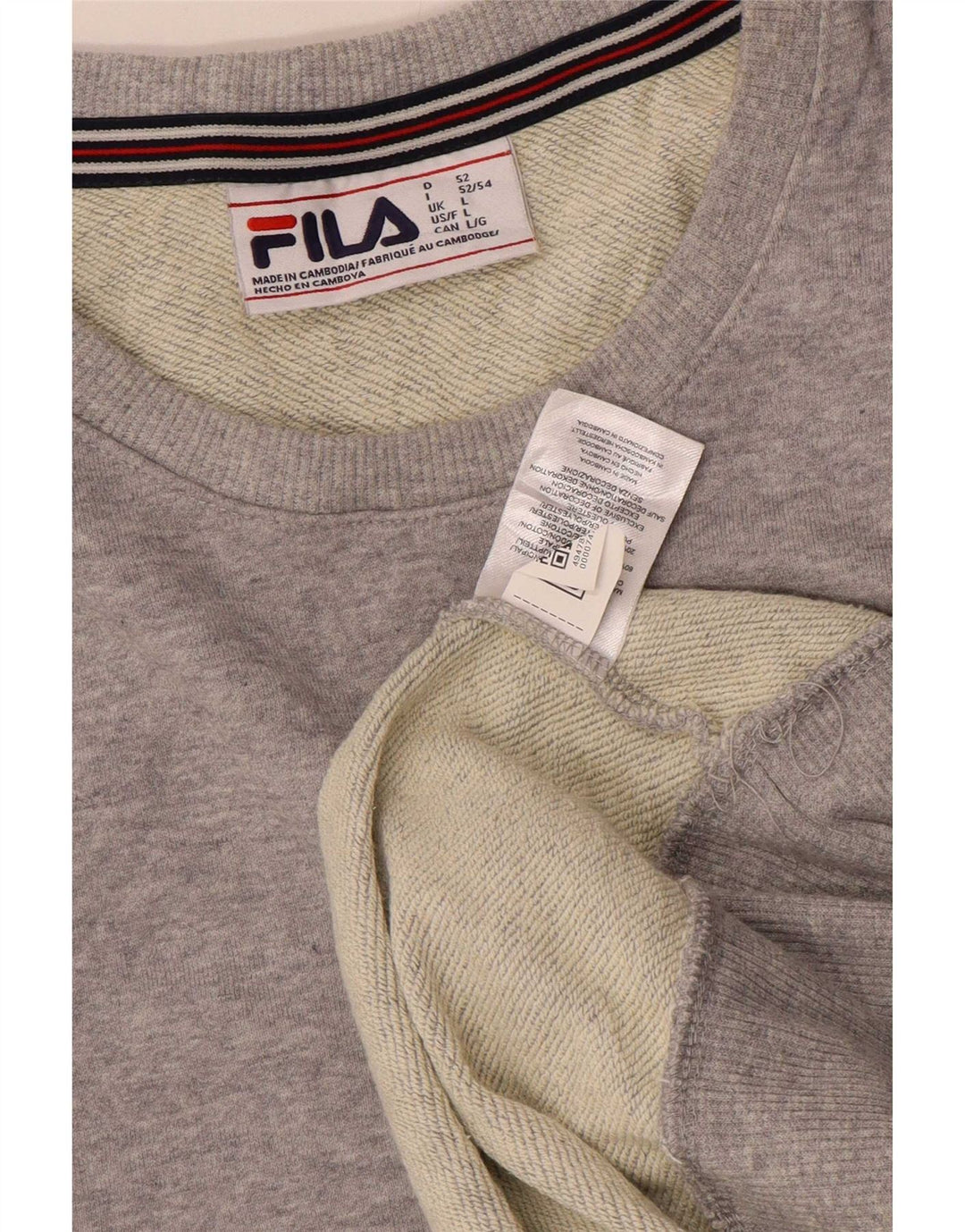 Мужской свитшот с рисунком Fila, большой серый полиэстер