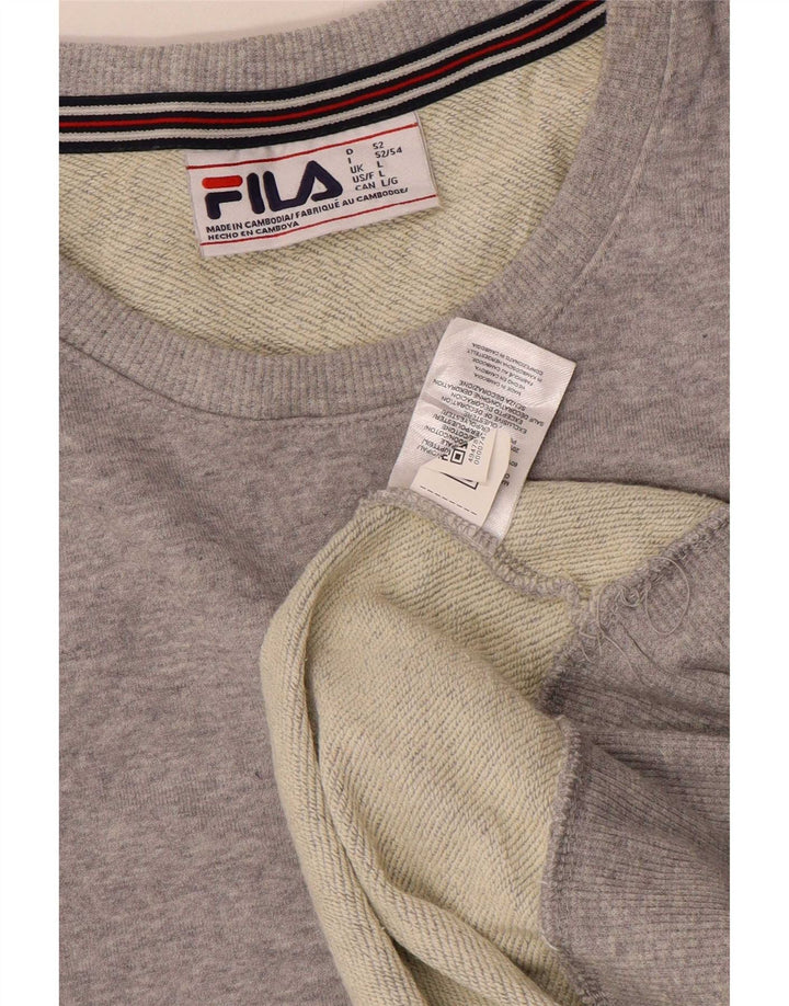 Мужской свитшот с рисунком Fila, большой серый полиэстер