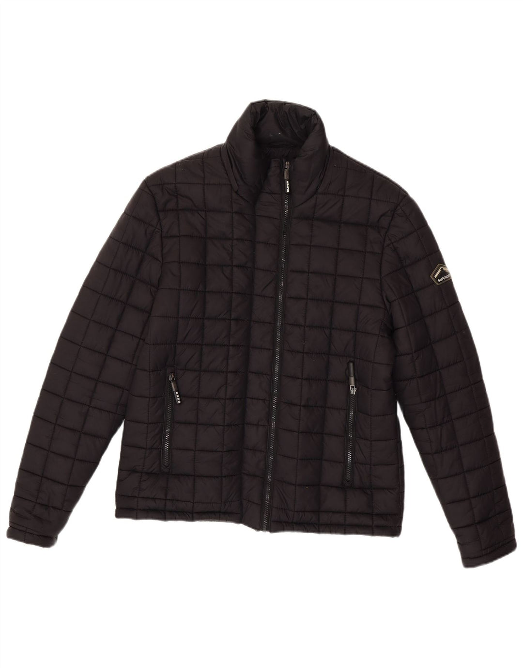 Мужская стеганая куртка Superdry UK 40, большая, черный нейлон