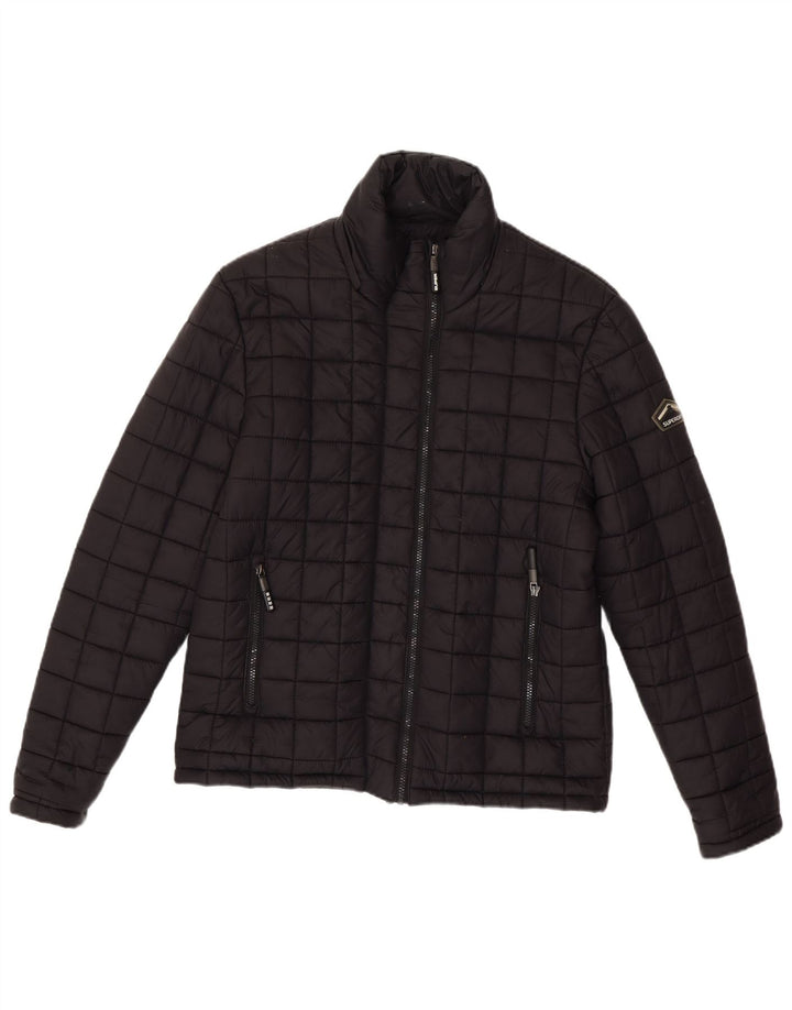 Мужская стеганая куртка Superdry UK 40, большая, черный нейлон