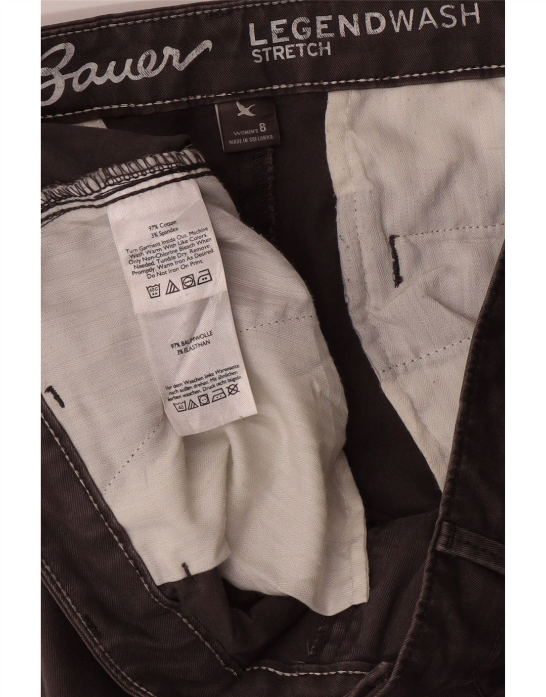 EDDIE BAUER Womens Boyfriend Chino Trousers US 8 Medium W32 L29 Grey Vintage Eddie Bauer and Second-Hand Eddie Bauer from Messina Hembry 