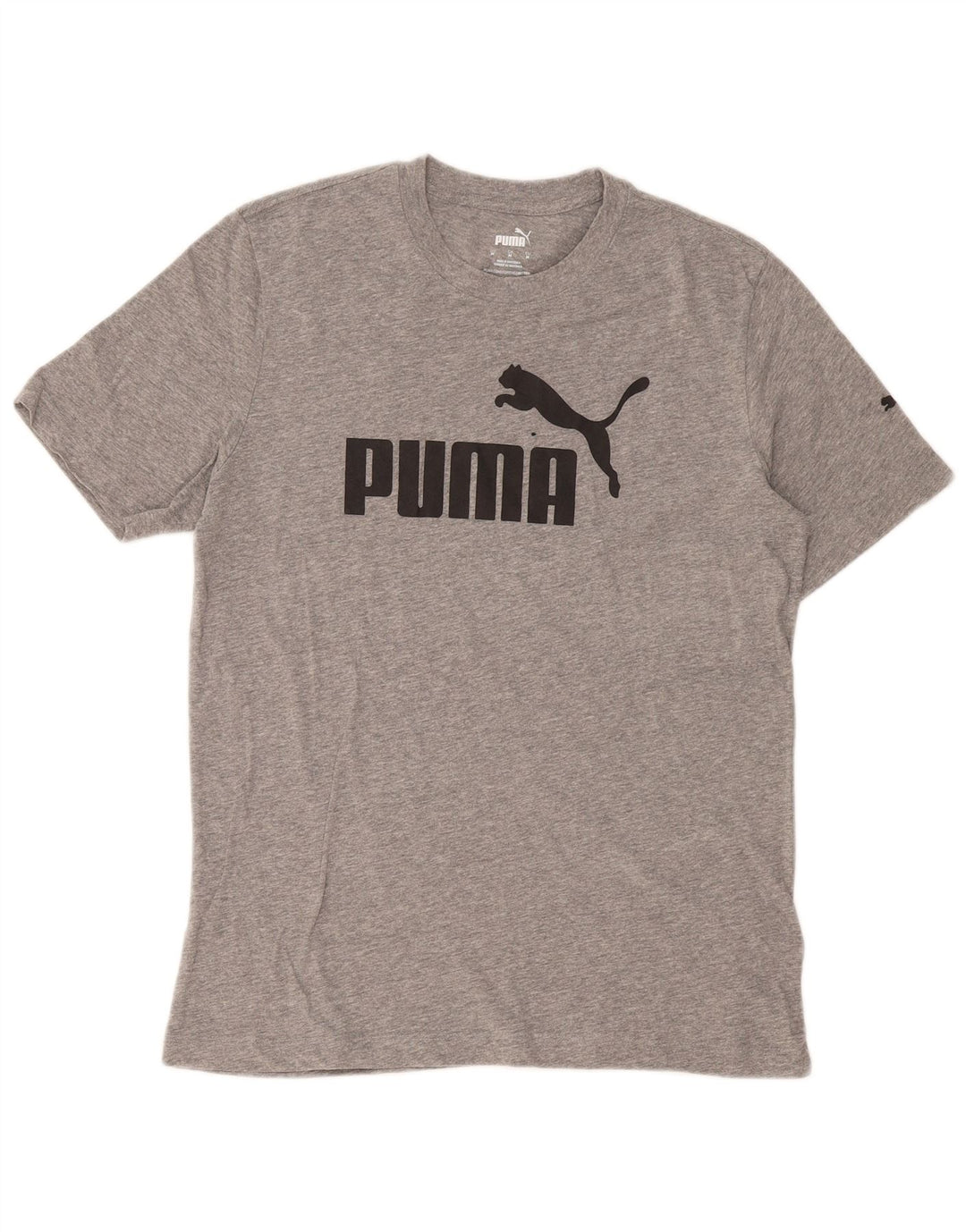 Мужская футболка с рисунком Puma, хлопковый топ среднего серого цвета