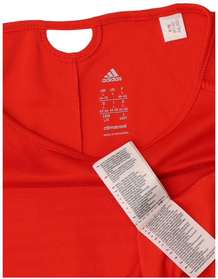 Женская футболка Adidas Climacool Top UK 16/18, большой оранжевый полиэстер