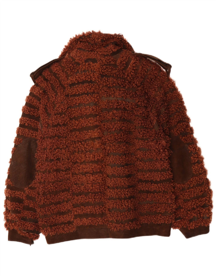 Женский бомбер VINTAGE UK 16, большой размер в коричневую полоску