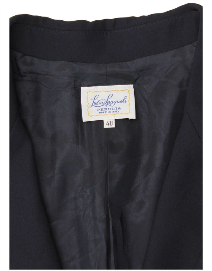 Luisa Spagnoli Женский пиджак на 1 пуговице IT 48 XL Темно-синий ацетат