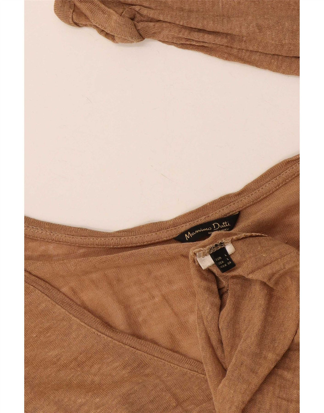 Женский топ Massimo Dutti с длинным рукавом UK 14, большой коричневый в крапинку