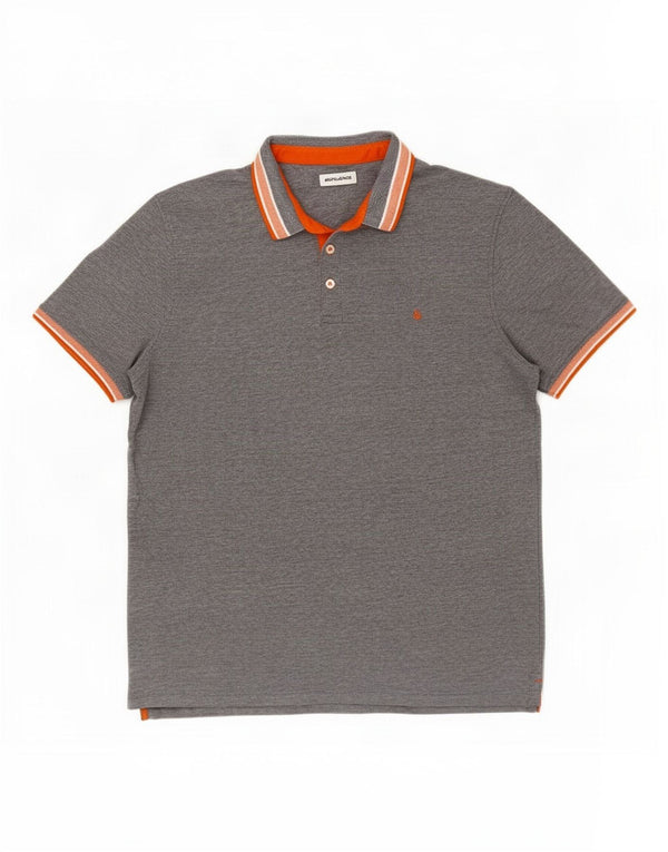 Мужская рубашка-поло Jack & Jones 2XL серая, хлопок